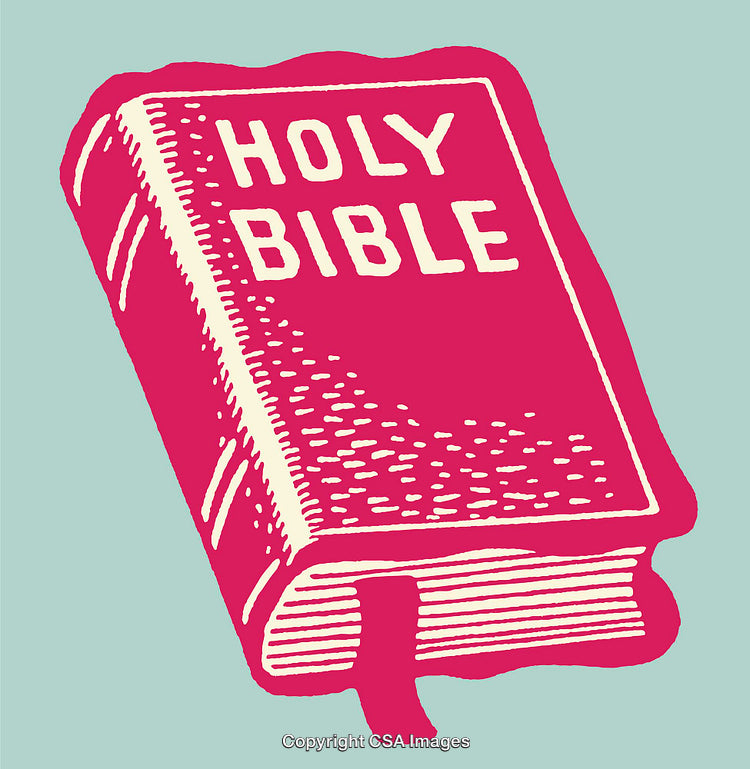 Colorful Graphic Line Art Illustration of a Holy Bible Book