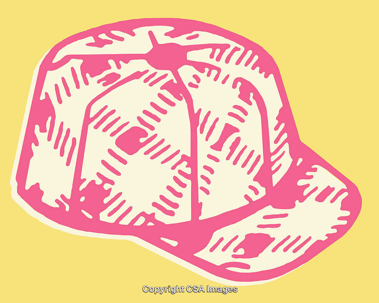 Colorful Line Art Illustration of a Cap with a Bold Design