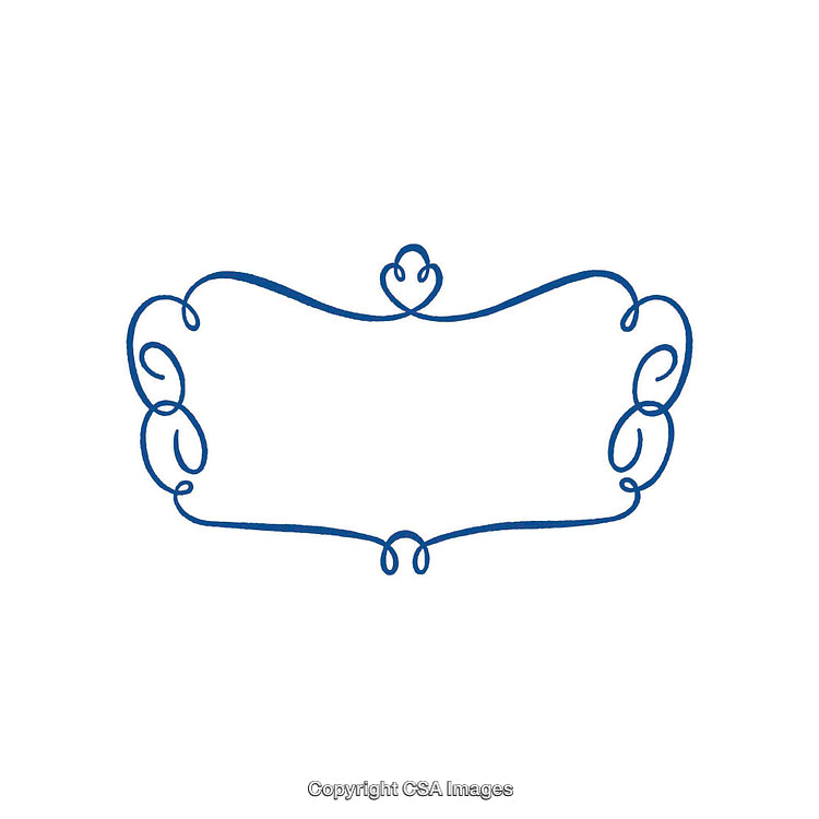 Elegant Blue Ornamental Border with Blank Space for Custom Text