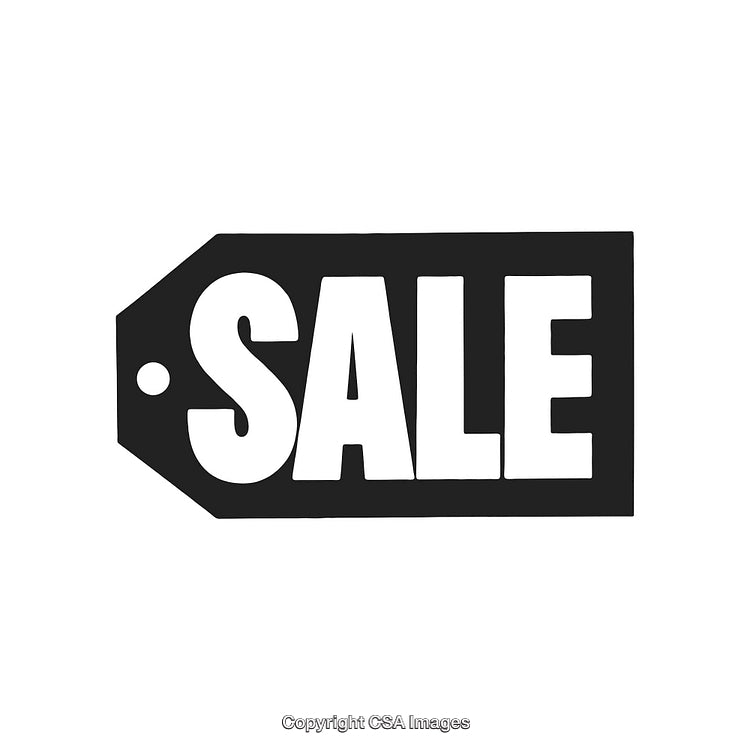 Bold Black and White Sale Sign for Promotions and Discounts