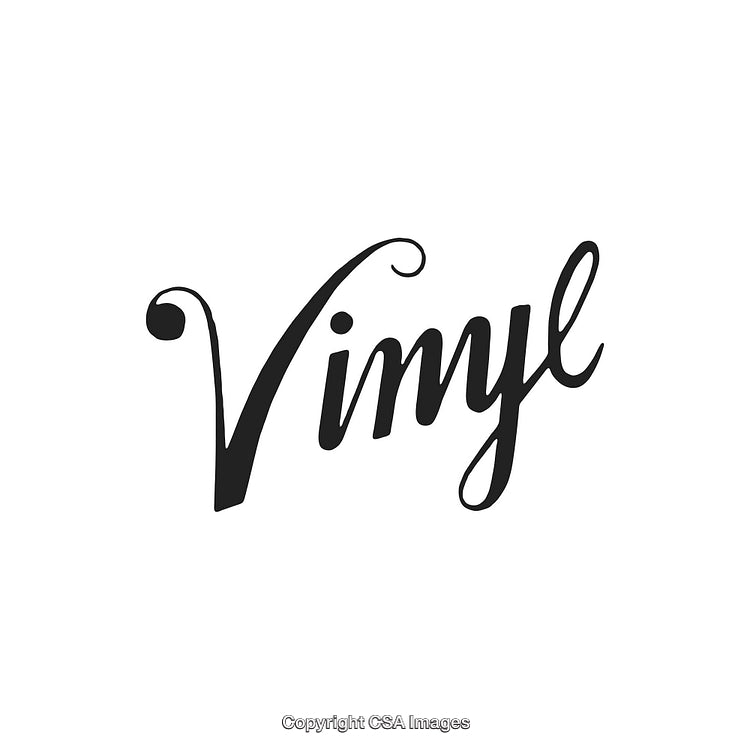 Elegant Vinyl Lettering with Classic Script Calligraphy on White Background
