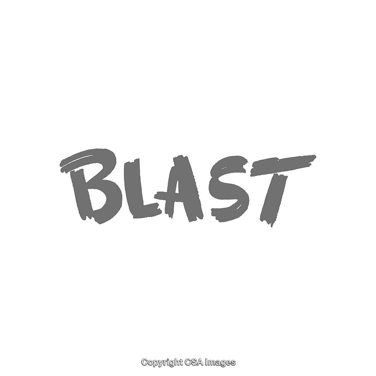 Illustration of the Word 'Blast' in Bold Gray Typography