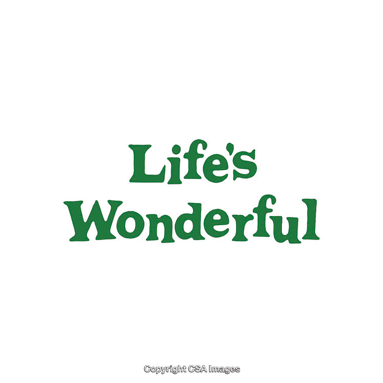 Life's Wonderful Inspirational Green Text on Simple White Background Design