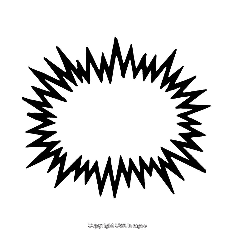 Black And White Spiky Elliptical Border Design In Abstract Style