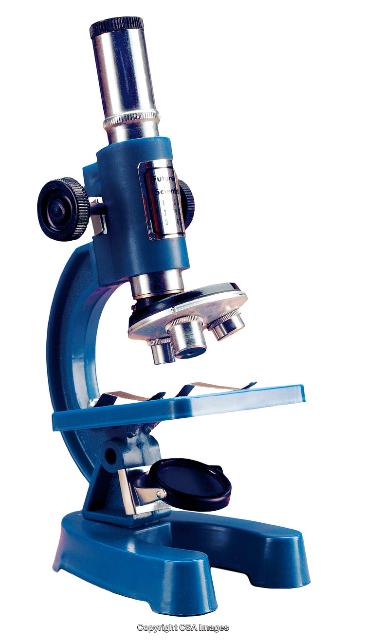Blue Plastic Toy Microscope with Detailed Design and Adjustable Components
