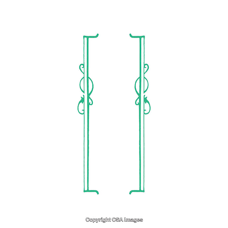 Minimalist Artistic Green Line Drawing with Geometric Symmetry Design