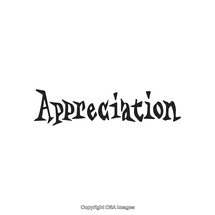 Decorative Typography Design Featuring the Word 'Appreciation' in Stylized Font
