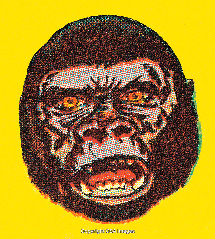 Illustration of a Fierce Gorilla in Vibrant Pop Art Style