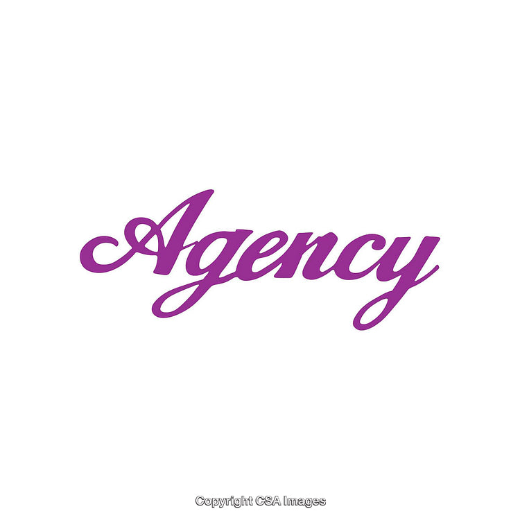 Elegant Purple Script Typography Displaying Word 'Agency' on White Background