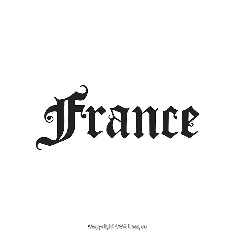 Elegant Typography Featuring the Word "France" Styled in Ornate Blackletter Font