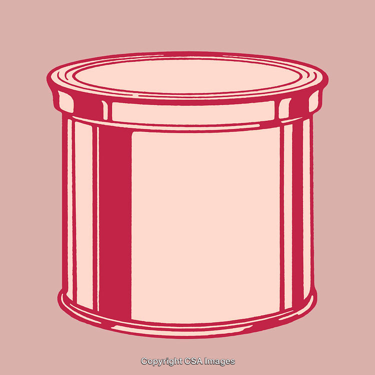 Minimalistic Red Line Art of a Cylindrical Container