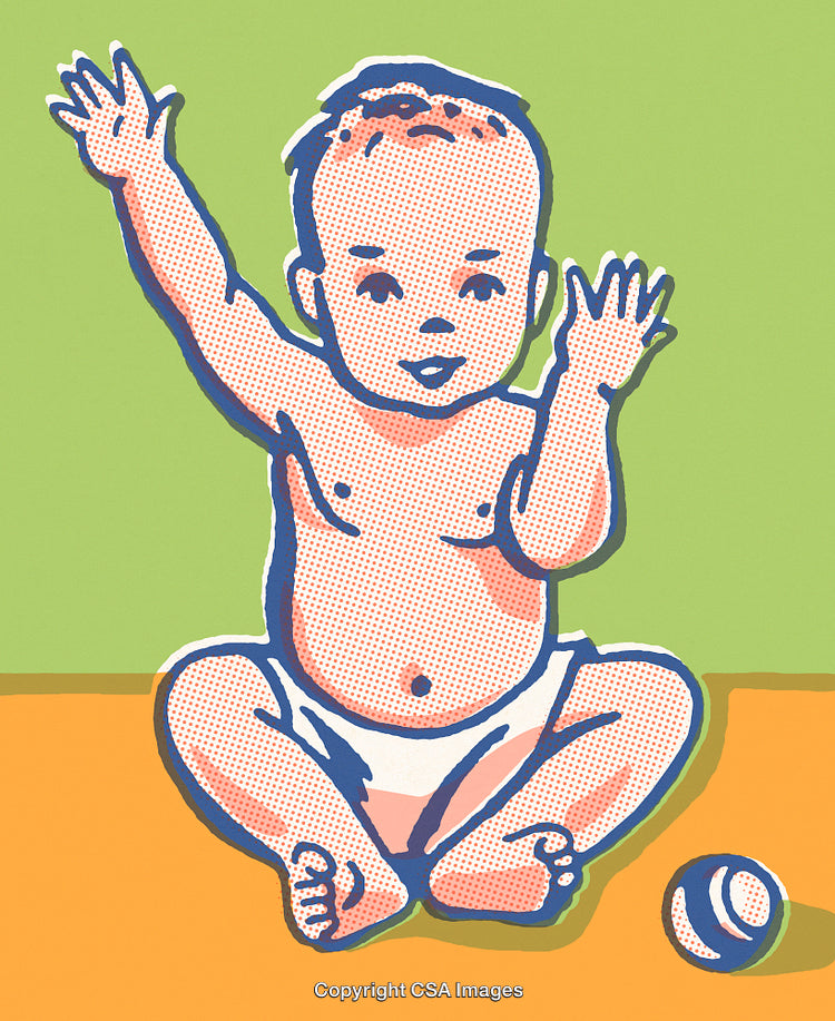 Illustration of a Happy Baby on a Colorful Background