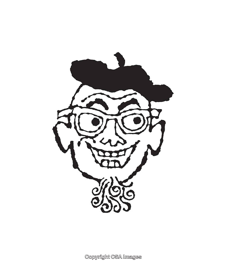 Whimsical Black And White Line Art Illustration of a Unique Character