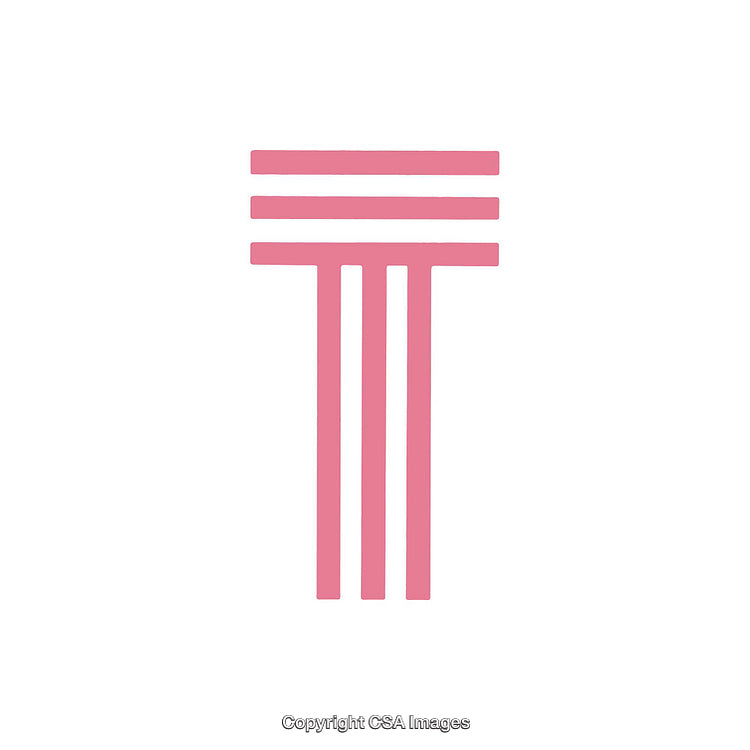 Minimalist Pink Letter T in a Simple and Modern Design