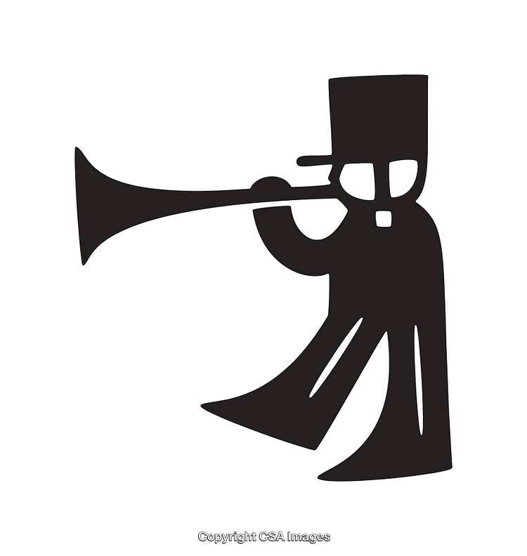 Simple Black And White Icon Depicting A Person Playing An Instrument