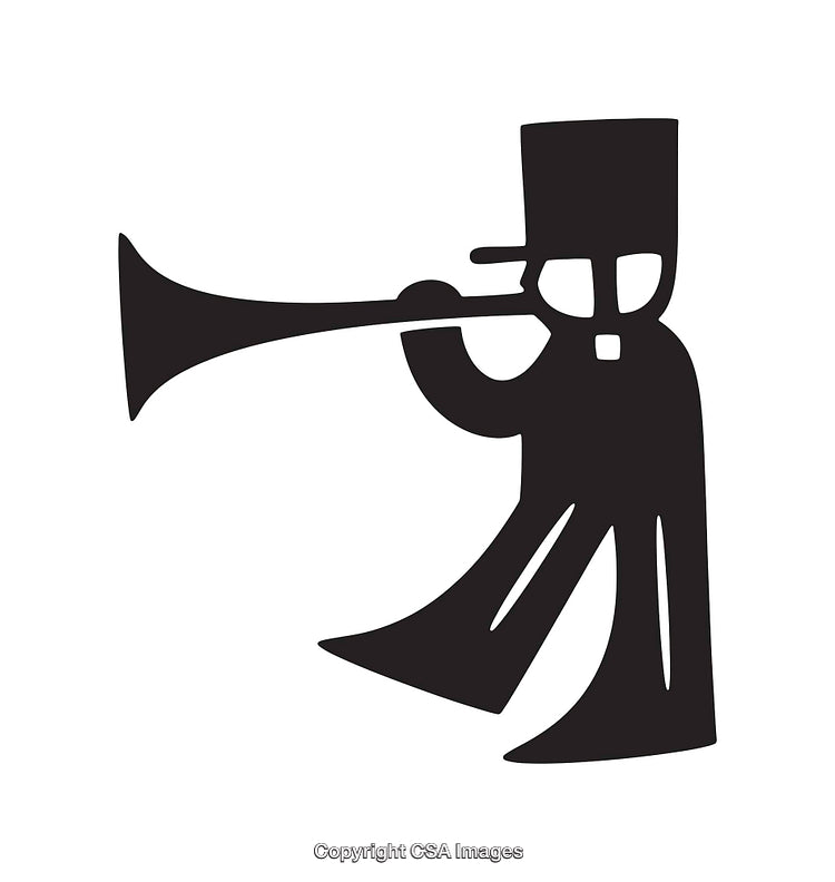 Simple Black And White Icon Depicting A Person Playing An Instrument
