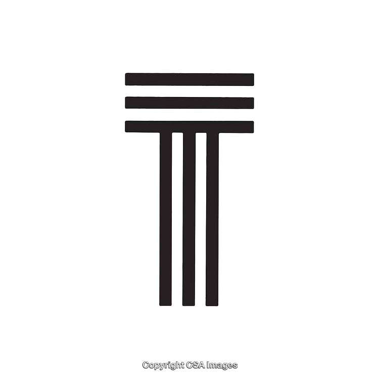 Minimalistic Representation of the Letter T in Bold Black Lines