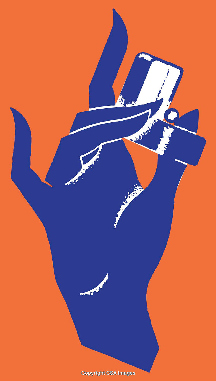 Stylized Hand Holding a Lighter in Bold Color Art
