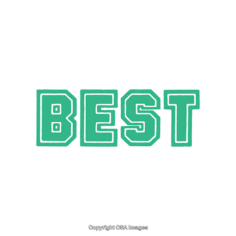 Bold Green 'Best' Text on a White Background