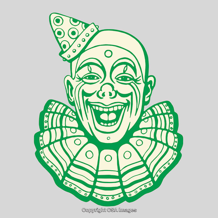 Illustration of a Colorful Clown Featuring Cheerful Expressions and Iconic Details
