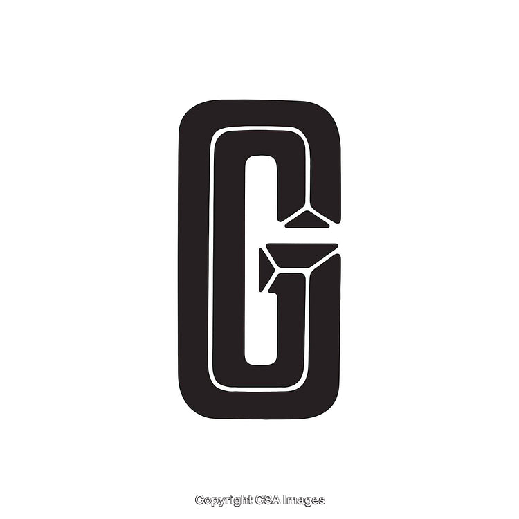 Elegant Black And White Stylized G Letter Typography Design