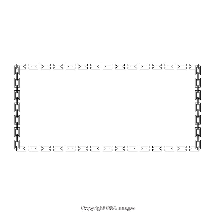 Rectangular Chain Border in Minimalistic Black and White Illustration