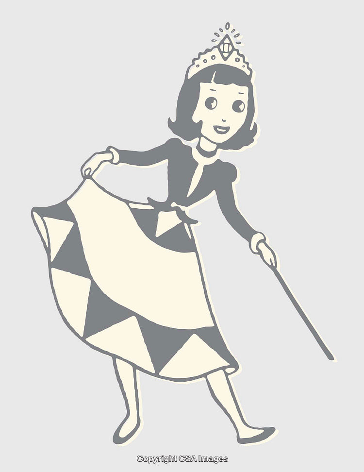 Charming Illustration of a Princess Performing with a Magic Wand