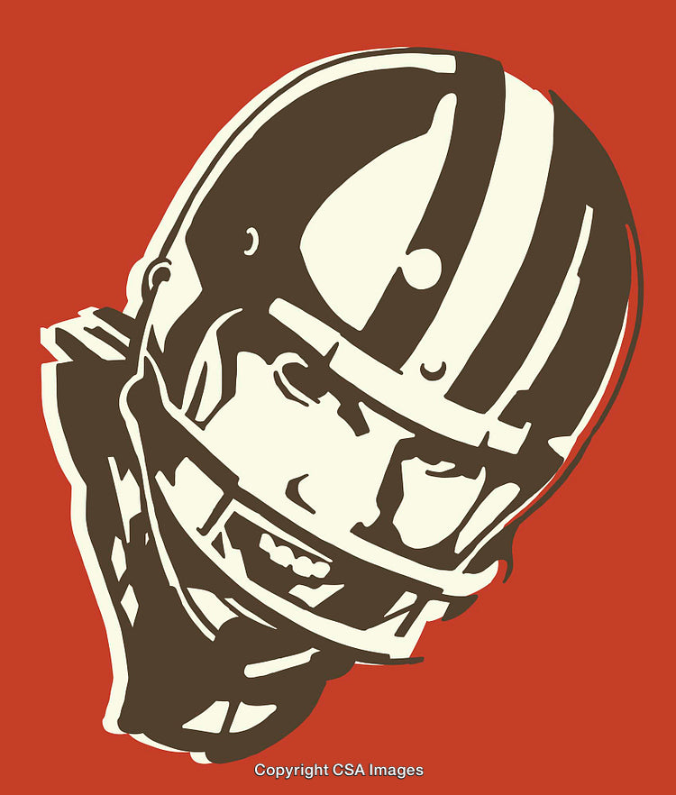 Retro Style Illustration of American Football Player Wearing Helmet
