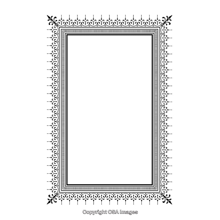 Elegant Black and White Ornamental Border Design for Formal Documents