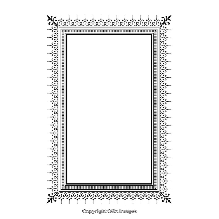 Elegant Black and White Ornamental Border Design for Formal Documents