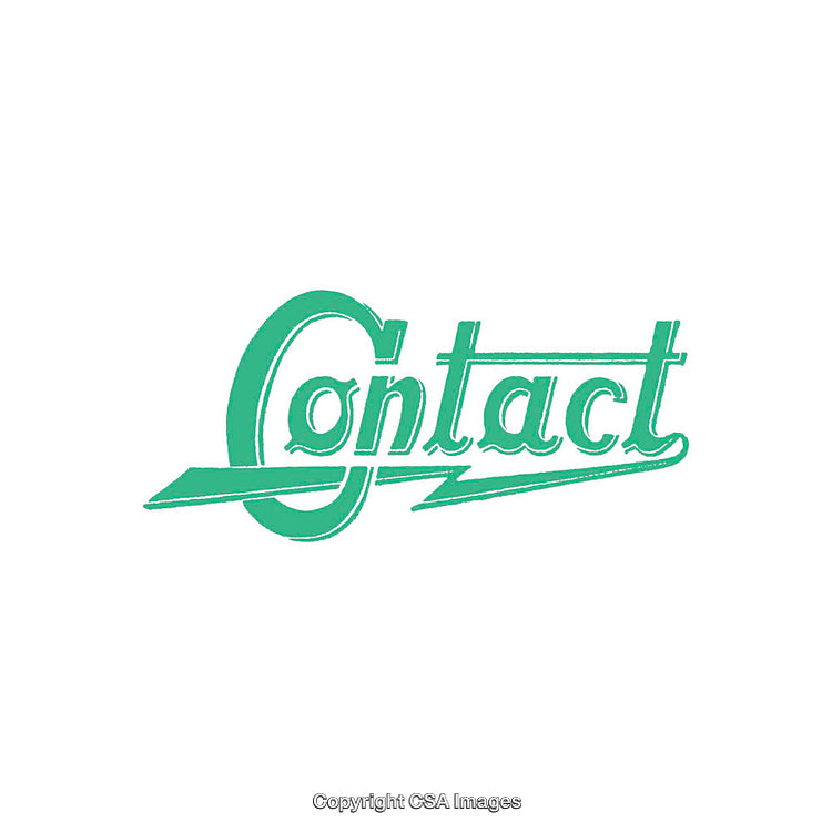 Retro Typography Design Featuring the Word Contact in Green Shades