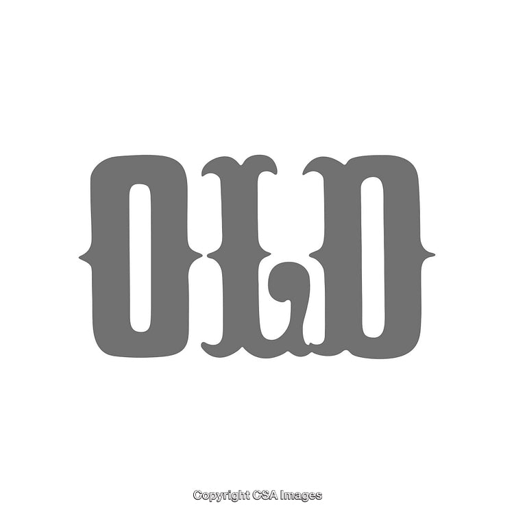 Bold Typography Design Featuring the Word Old in Gray