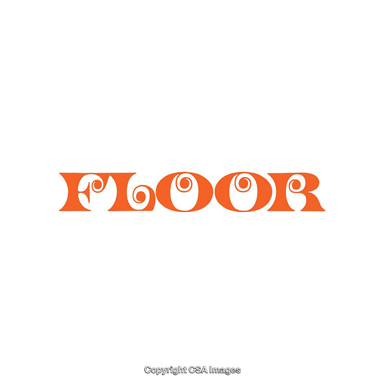 Creative Typography Art Spelling the Word 'Floor' in Vibrant Orange Design