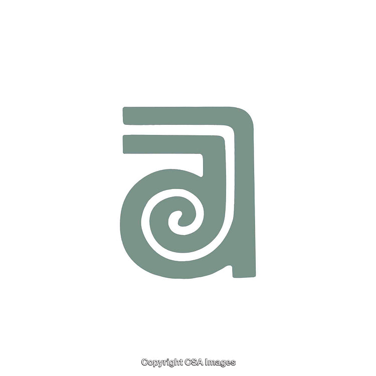 Elegant Teal Letter Design with Spiral Element for Creative Uses