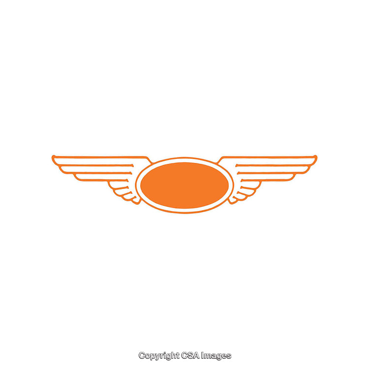 Orange Winged Badge Logo Design on White Background