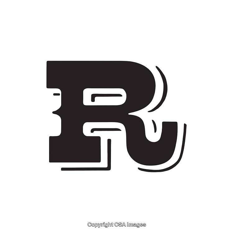Bold Stylized Letter R in Modern Artistic Font