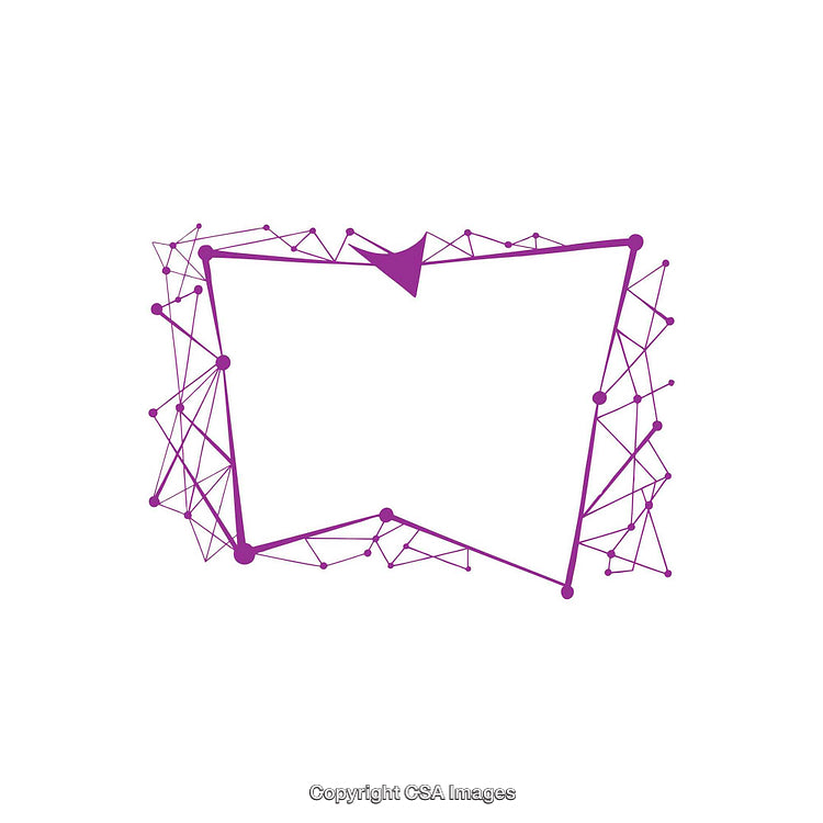 Abstract Geometric Frame Design with Purple Points and Connections