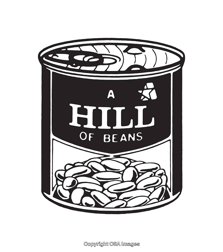 Black and White Line Art Illustration of a Bean Can