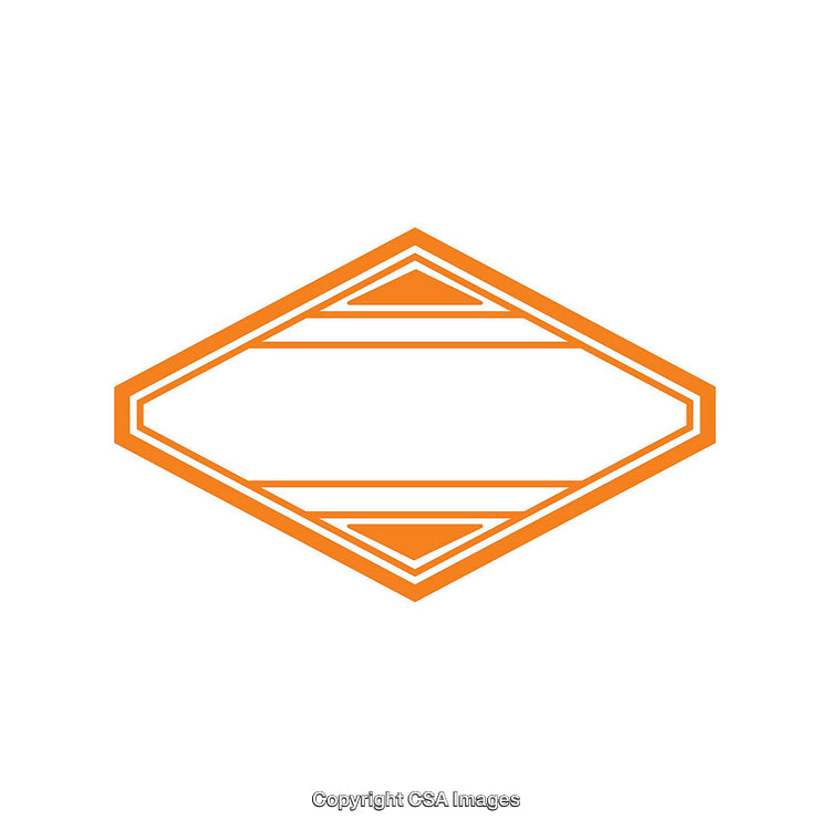 Abstract Geometric Graphic with Orange Outline on White Background
