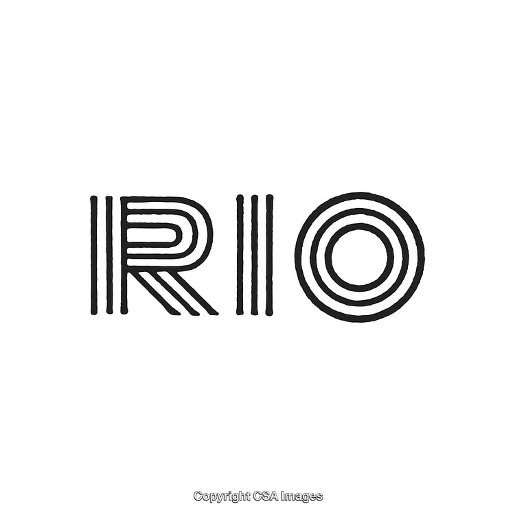 Modern Black And White Rio Icon Showing Text Design