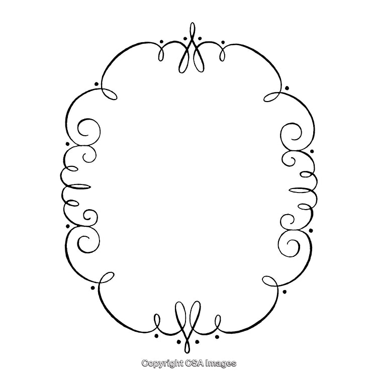 Elegant Decorative Swirl Frame Design in Black and White Style