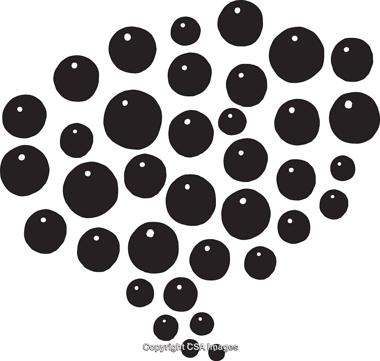Abstract Black Circles Forming Geometric Brain-Shaped Pattern on White Background