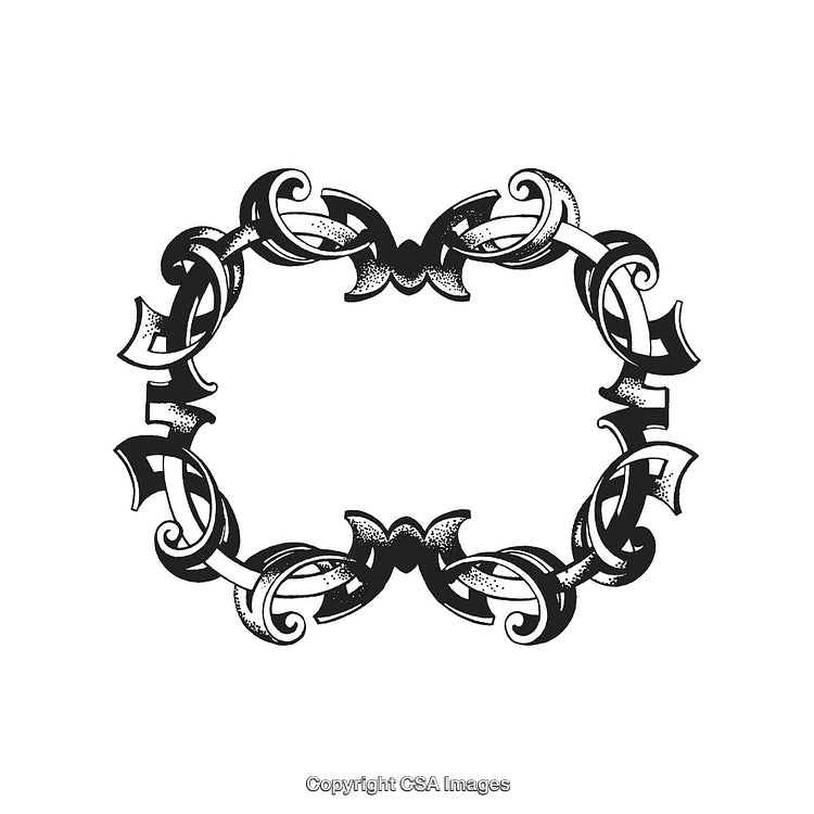 Elegant Black and White Ornamental Frame Design for Decorative Use