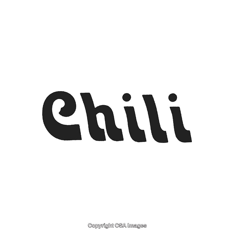 Creative Scripted Text Design with the Word 'Chili' in Bold Font