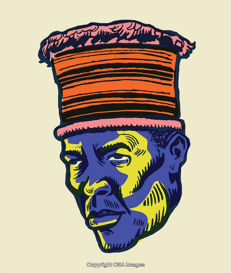 Colorful Line Art Illustration of a Face with Abstract Artistic Details