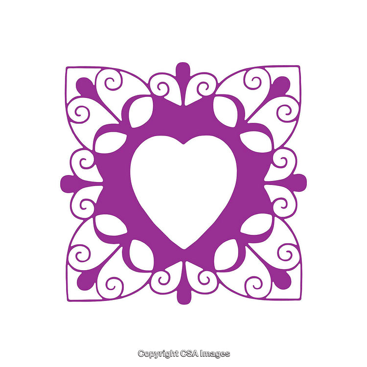 Intricate Heart Cutout in Decorative Vector Design with Ornamental Flourishes