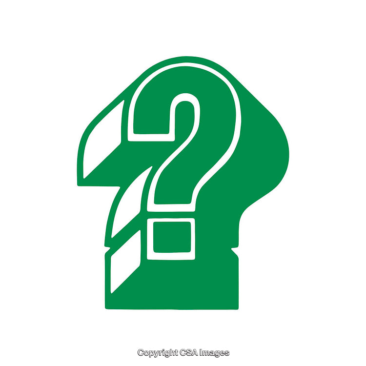 Green Question Mark Icon on a White Background with Bold Design
