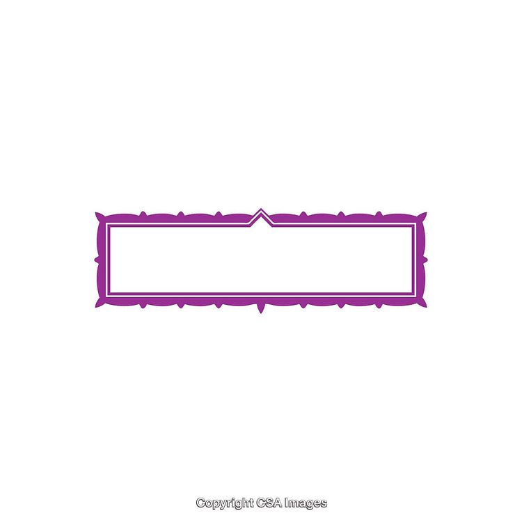 Purple Decorative Frame with Sharp Edges on White Background