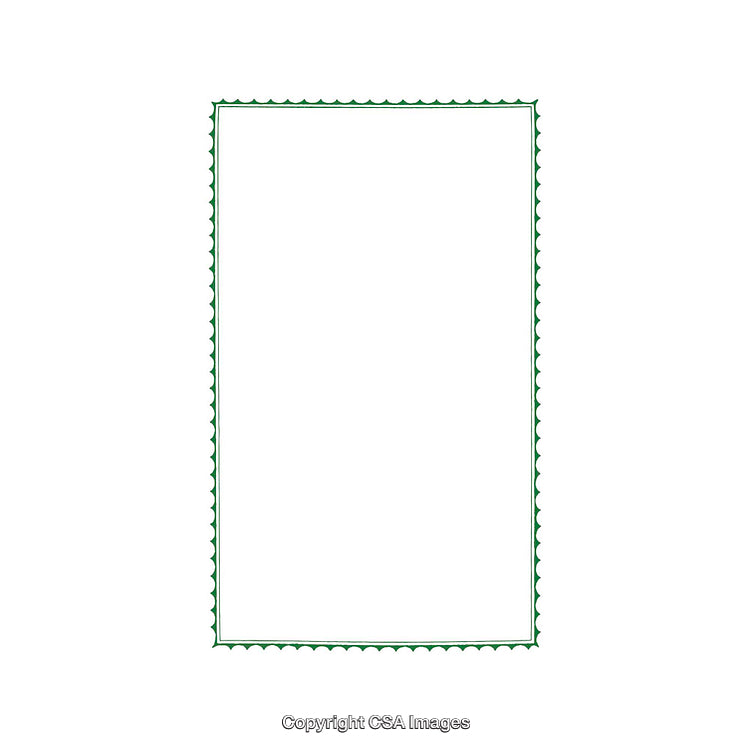 Vertical Blank White Frame with Decorative Green Border