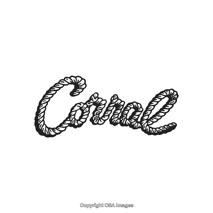 Intricate Rope Calligraphy Design Spelling Out the Word Corral